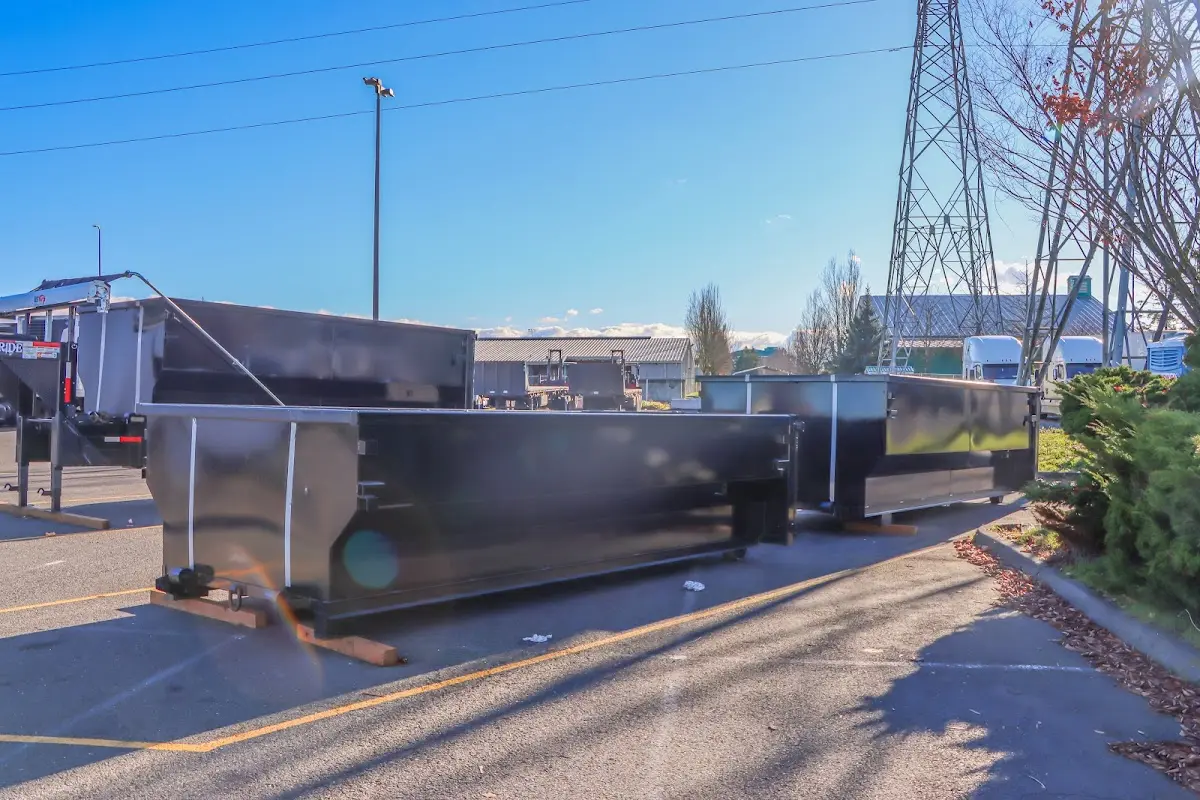 Roll-off dumpster ready for waste disposal at job site for Residential Dumpster Rental in Sumter